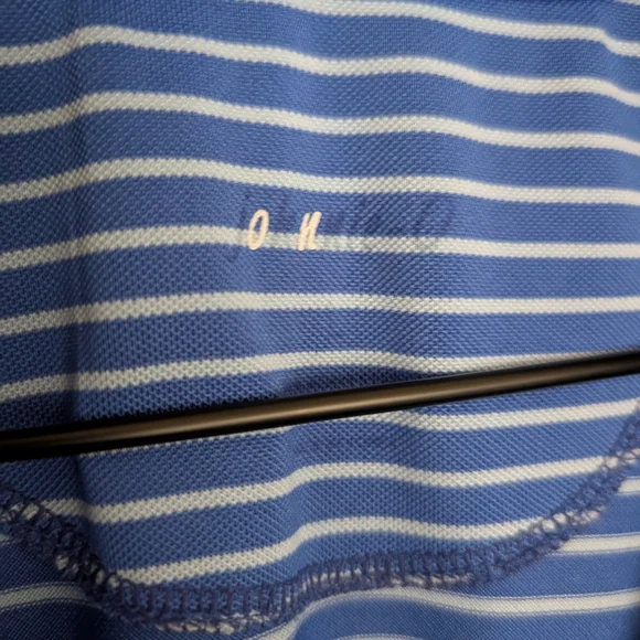 Johnnie-O Blue Striped Men's Polo Shirt - Picture 2 of 5